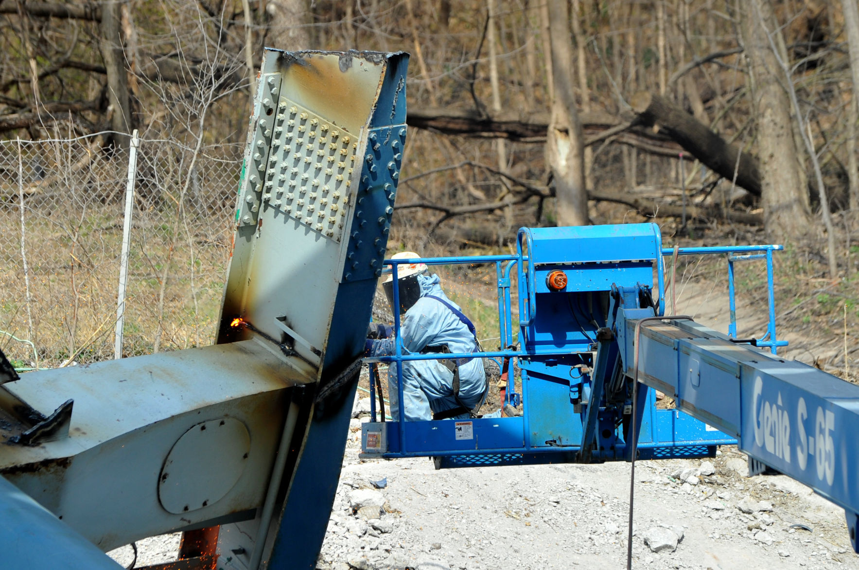 Construction and demolition work for the new Interstate 74 bridge.